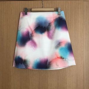 Splatter print a line mini skirt